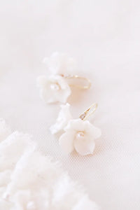 Boucles d'oreille mariage - ELISA porcelaine